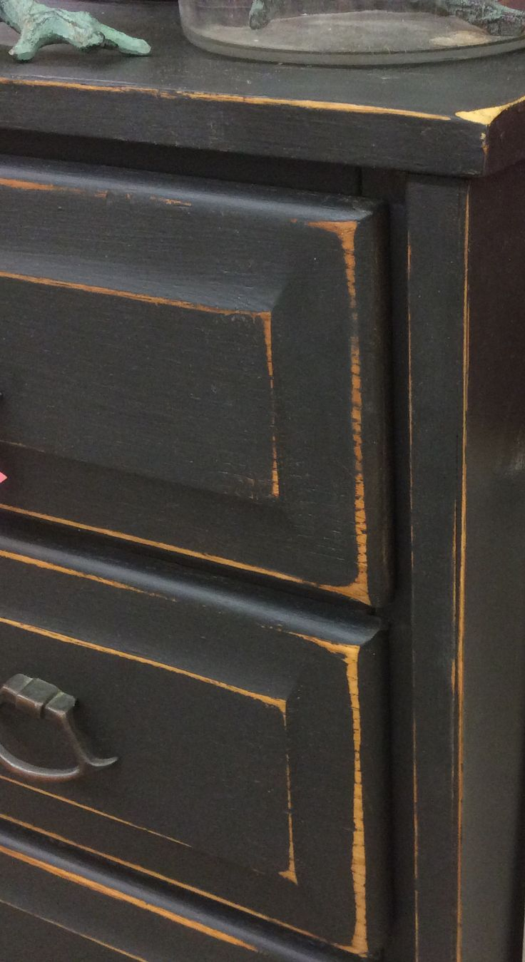 Detail For Distressed Black Chest | Black Painted Furniture, Black ... with regard to Delaney Carved Tall Chest, Distressed Black