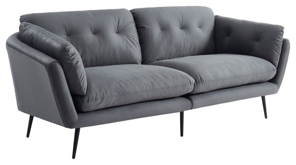 Divani Casa Cody Modern Polyester Fabric & Metal Upholstered Sofa In ... inside How the Metal Accents on the Cody Sofa Enhance Its Contemporary Appeal
