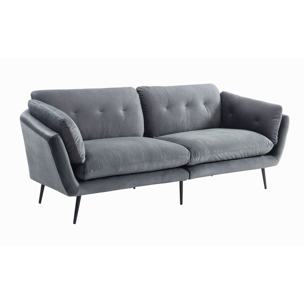 Divani Casa Cody Modern Polyester Fabric & Metal Upholstered Sofa In ... throughout Divani Casa Cody Modern Polyester Fabric & Metal Upholstered Sofa In Dark Gray