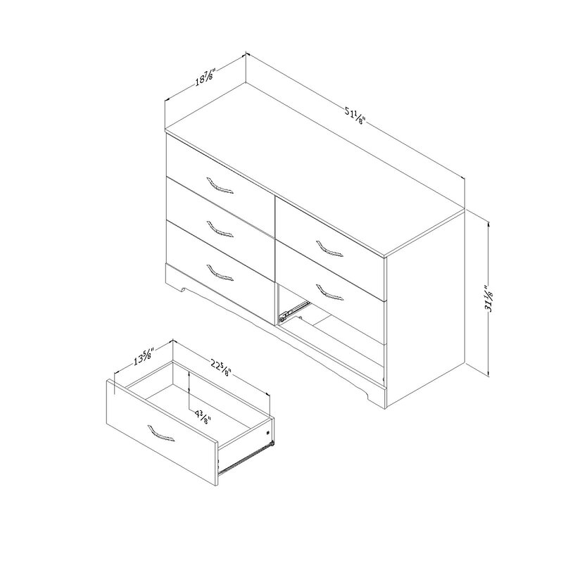 Double Cloud 6 Drawers Chest And Dresser | Revvvd within The art of selecting the perfect Cloud White furniture for your space