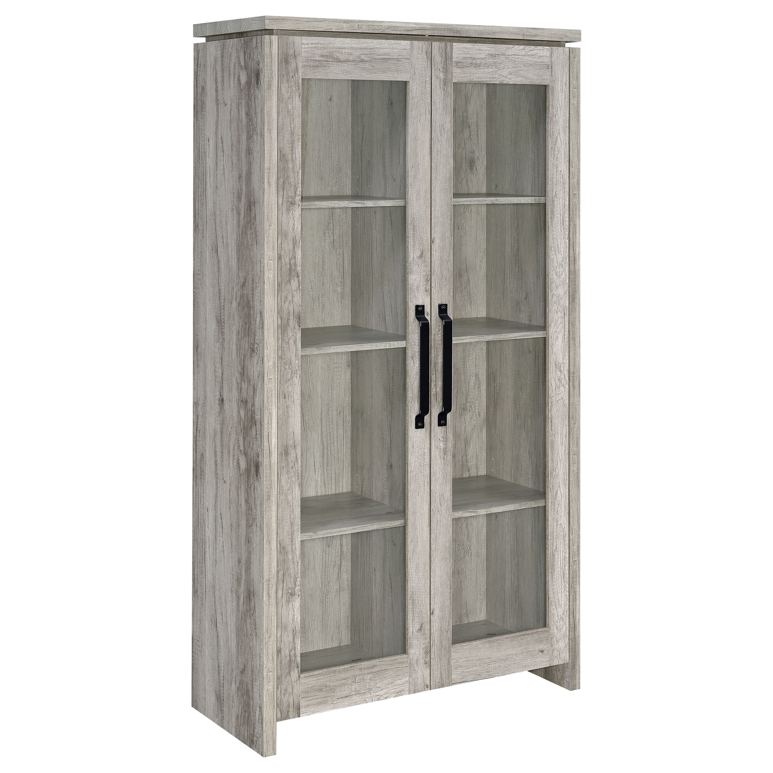Ebern Designs Alejo 2-Door Engineered Wood Tall Cabinet Grey Driftwood ... intended for Burke 2-Door Engineered Wood 71" Tv Stand Grey Driftwood