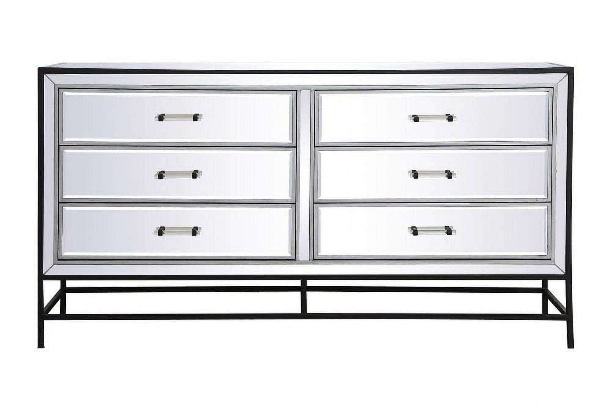 Elegant Decor 60 Inch Mirrored 6 Drawers Chest In Black - Walmart.com pertaining to Exploring the Versatility of the Bailee 60" Black Mirrored Chest