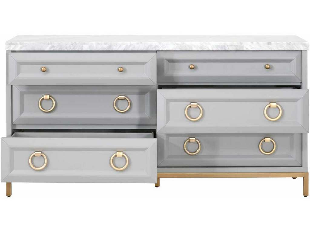 Essentials For Living 6155.Dgr-Bgld/Wht Azure Carrera 6 Drawer Double ... with regard to Azure Carrera 6-Drawer Double Dresser