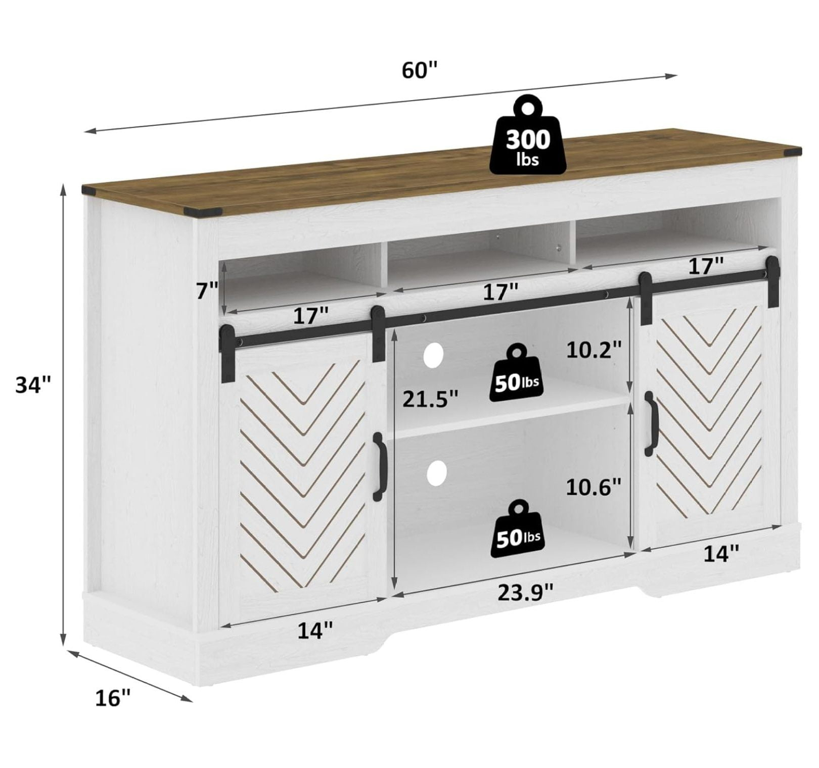 Farmhouse Tv Stand For 65+ Inch Tv, Tall Entertainment Center With ... regarding Westbrook 46W Tv Stand For 65 Inch Tv By Bush Furniture