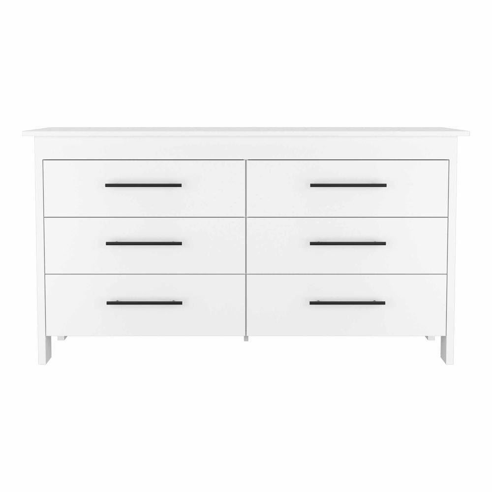 Fm Furniture Luxor Modern Wood Bedroom Double Dresser With 6-Drawer In ... inside Luxor 6 Drawer Double Dresser, Black
