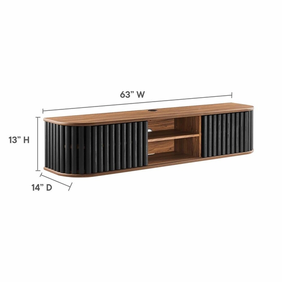 Fortitude 63" Wall-Mounted Tv Stand - Modern In Designs with regard to Fortitude 63" Wall-Mounted Tv Stand, Walnut Black