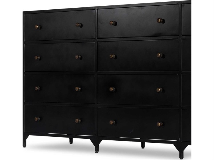 Four Hands Belmont Black 12 Drawer Dresser | Fs234926001 intended for Black Dresser Trends in Modern Home Interiors