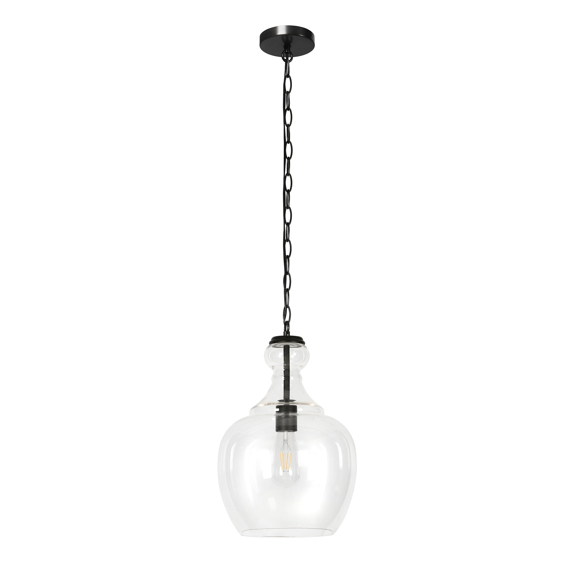 Free Shipping! Evelyn&Zoe Verona 11" Wide Pendant With Glass Shade In ... throughout Zeno 8.5 Wide Pendant With Metal Shade In Blackened Bronze/Blackened Bronze
