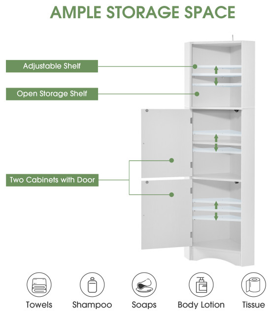 Gewnee Freestanding Storage Cabinet - Transitional - Bathroom Cabinets ... with Gewnee Freestanding Tall Cupboard Storage Cabinet