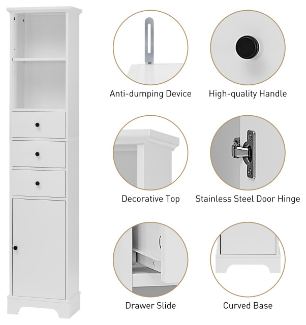 Gewnee Freestanding Storage Cabinet - Transitional - Bathroom Cabinets ... within Gewnee Freestanding Tall Cupboard Storage Cabinet