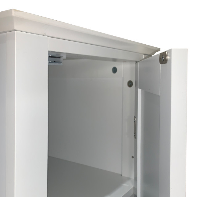 Gewnee Tall Narrow Tower Freestanding Cabinet - Transitional - Bathroom ... inside Gewnee Freestanding Tall Cupboard Storage Cabinet