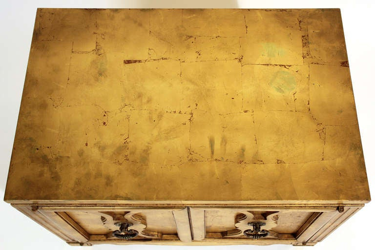 Gold Leaf Gilt Wood Cabinet At 1Stdibs pertaining to Gold Leaf Eight Drawer Cabinet