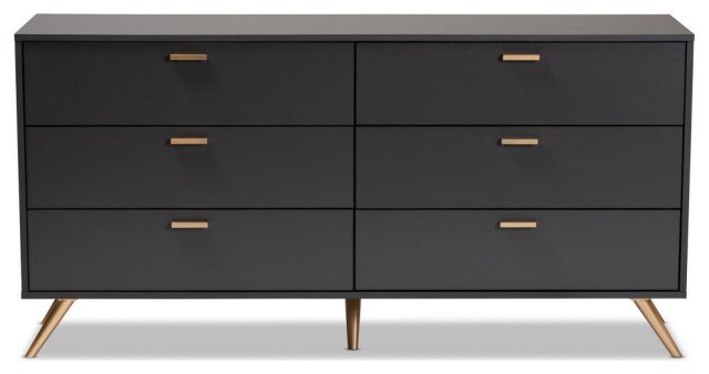 Goldsmith Modern Contemporary Dark Gray/Gold Dresser - Midcentury ... for Goldsmith Modern Contemporary Dark Gray/Gold Dresser