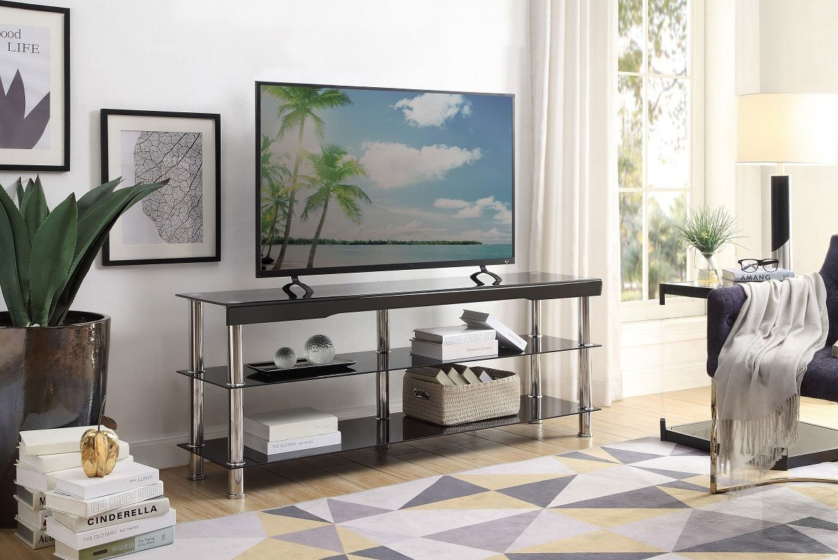 Hakea 63 Inch Tv Stand (Black) By Homelegance | Furniturepick regarding Bradley 63" Tv Stand, Black