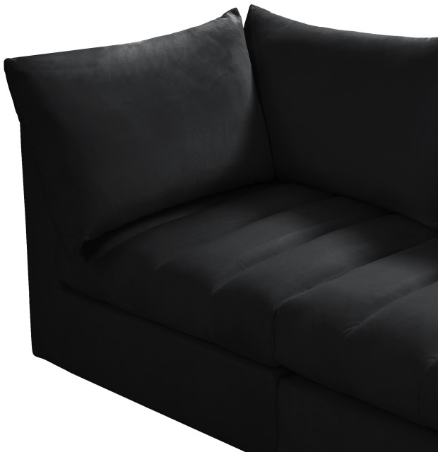 Jacob Velvet Upholstered Modular Sofa, 3-Piece: 1 Armless Chair, 2 ... inside Your Guide to Maximizing Space with the Alina Modular Sofa System