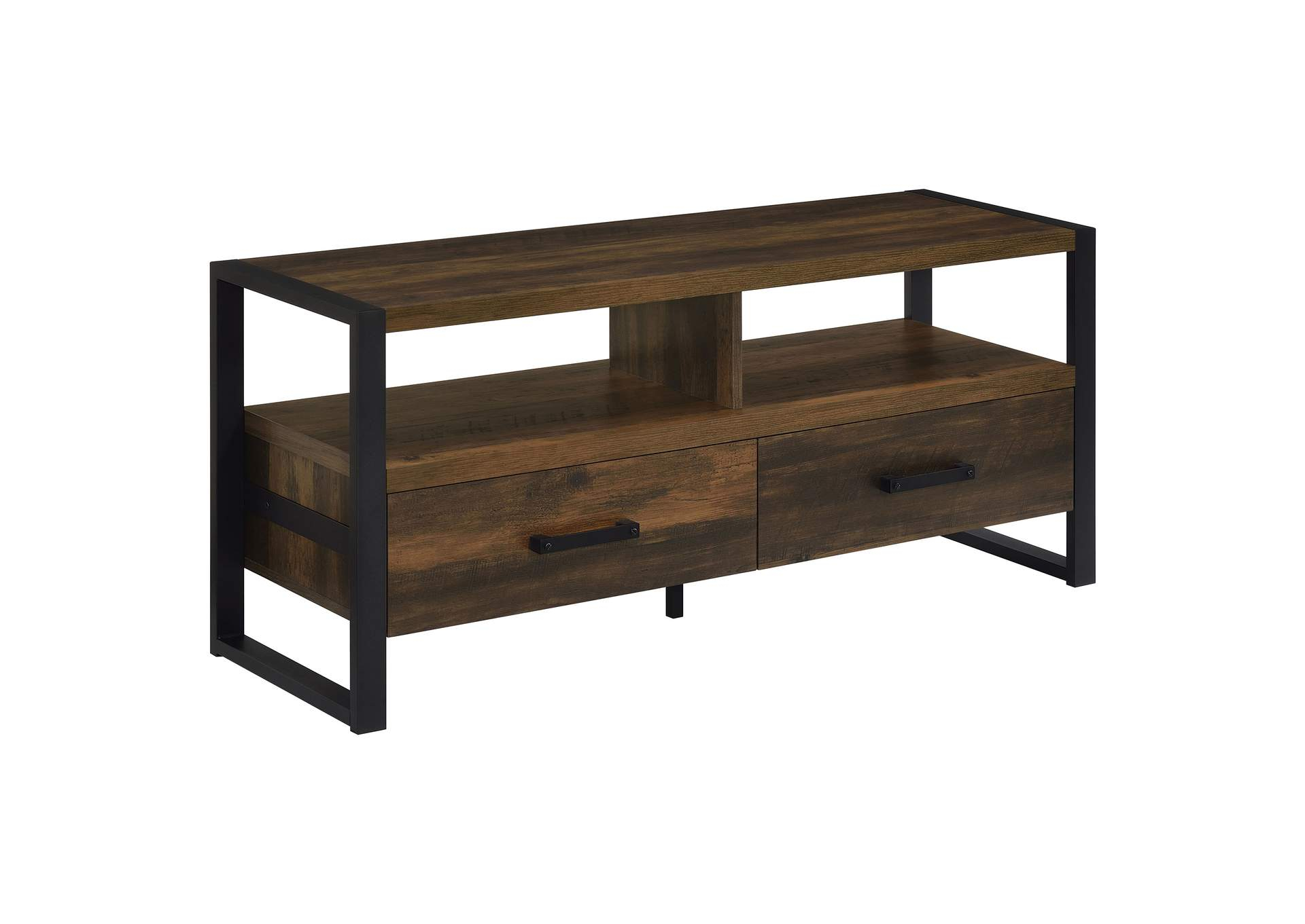 James 2-Drawer Engineered Wood 48-Inch Tv Stand Dark Pine throughout Comparing engineered wood vs solid wood for home entertainment centers