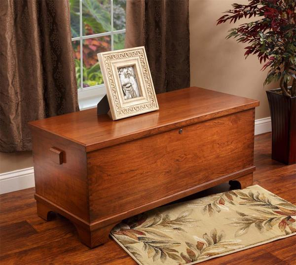 Large Flat Top Cherry Wood Hope Chest - Dutchcrafters within Wooden Chest, Dark Cherry
