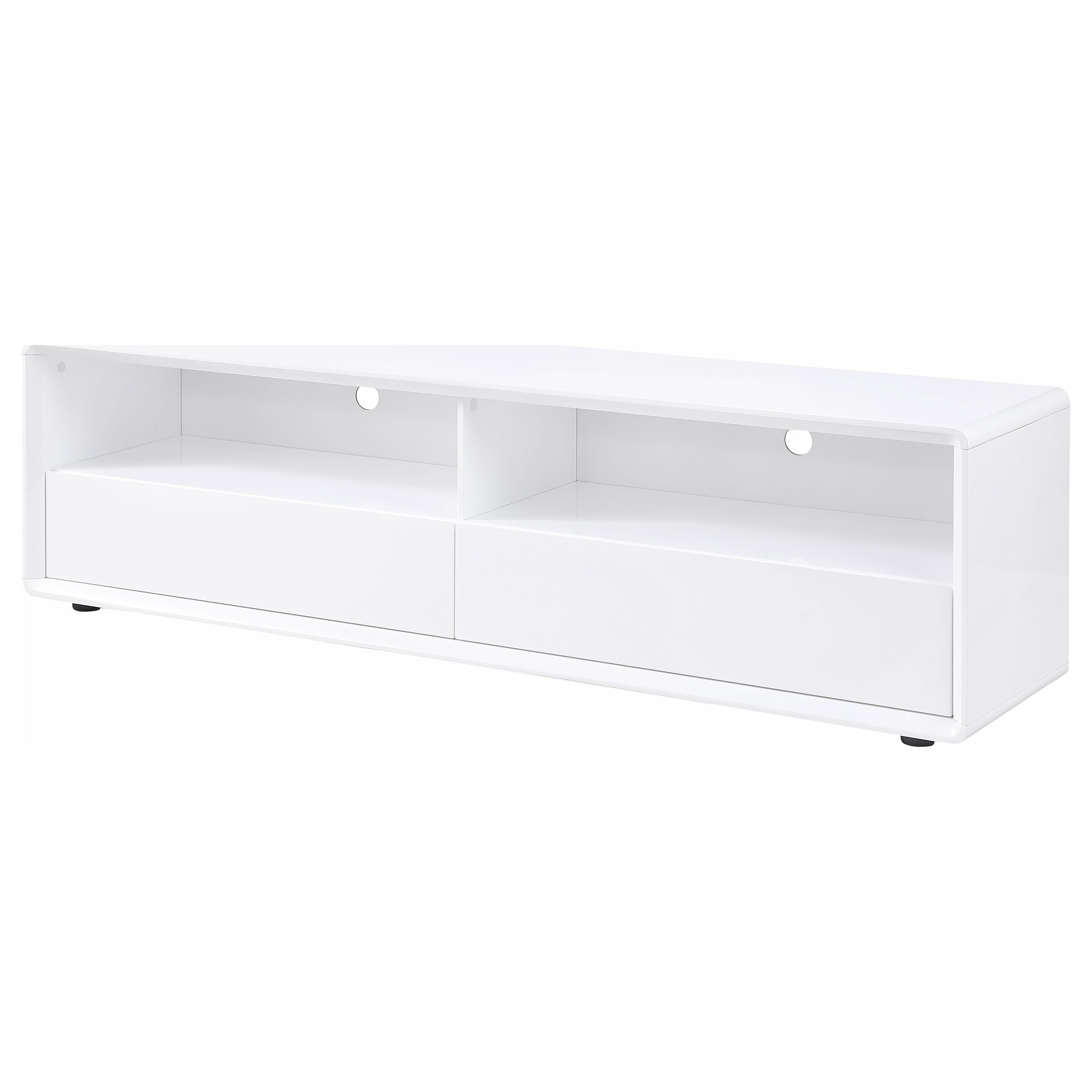 Maximizing space efficiency with the Ellice 71 white media console configuration