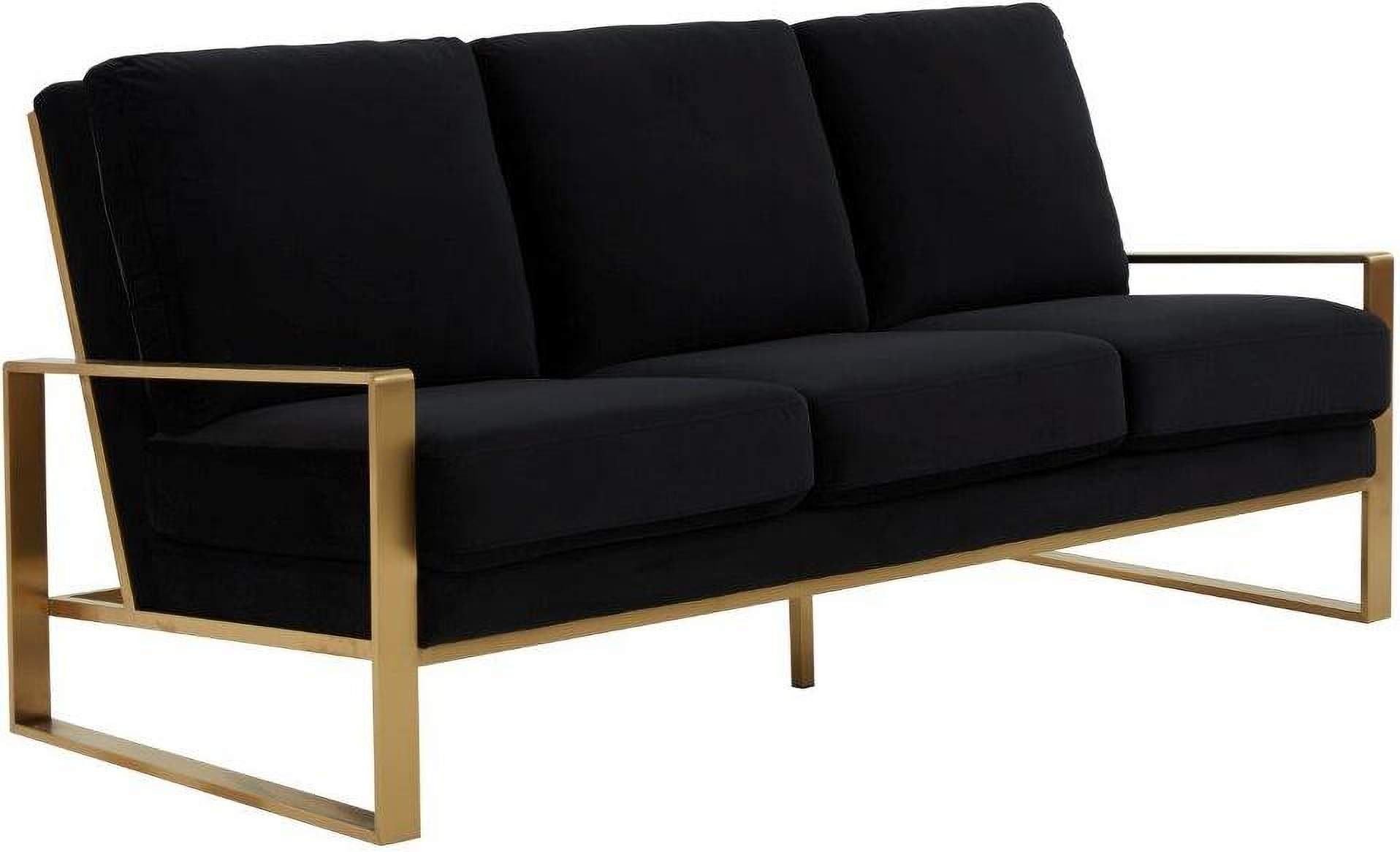Leisuremod Jefferson Contemporary Modern Design Velvet Sofa With Gold ... regarding How Velvet Textures Transform the Aesthetic of Contemporary Furniture Design