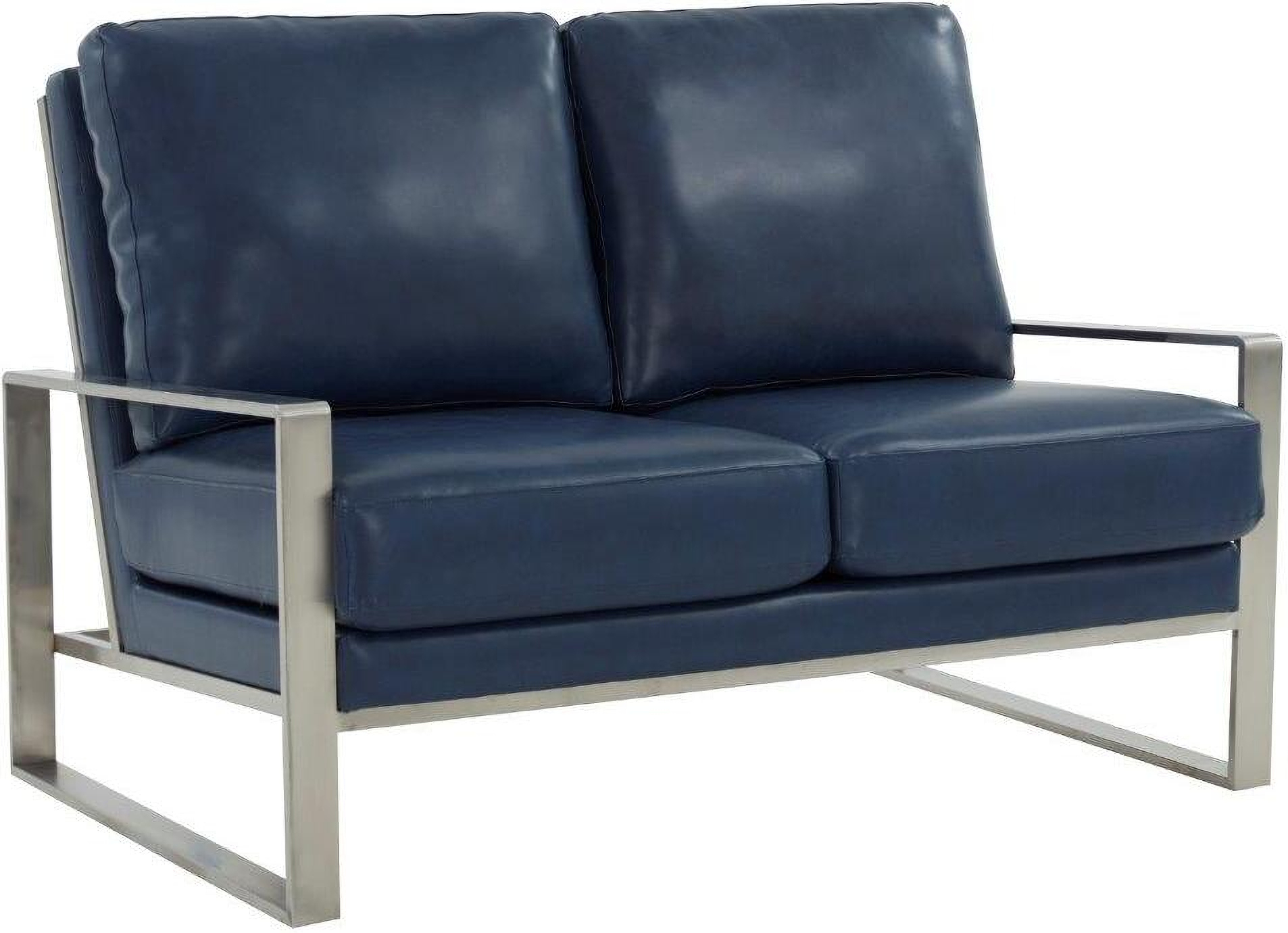 Leisuremod Jefferson Contemporary Modern Faux Leather Loveseat With ... in Leisuremod Jefferson Contemporary Modern Velvet Loveseat