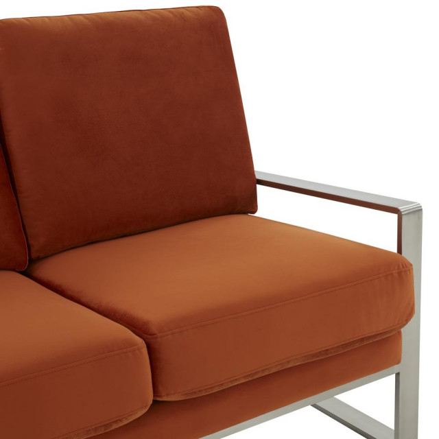 Leisuremod Jefferson Contemporary Modern Velvet Loveseat - Modern ... inside Leisuremod Jefferson Contemporary Modern Velvet Loveseat