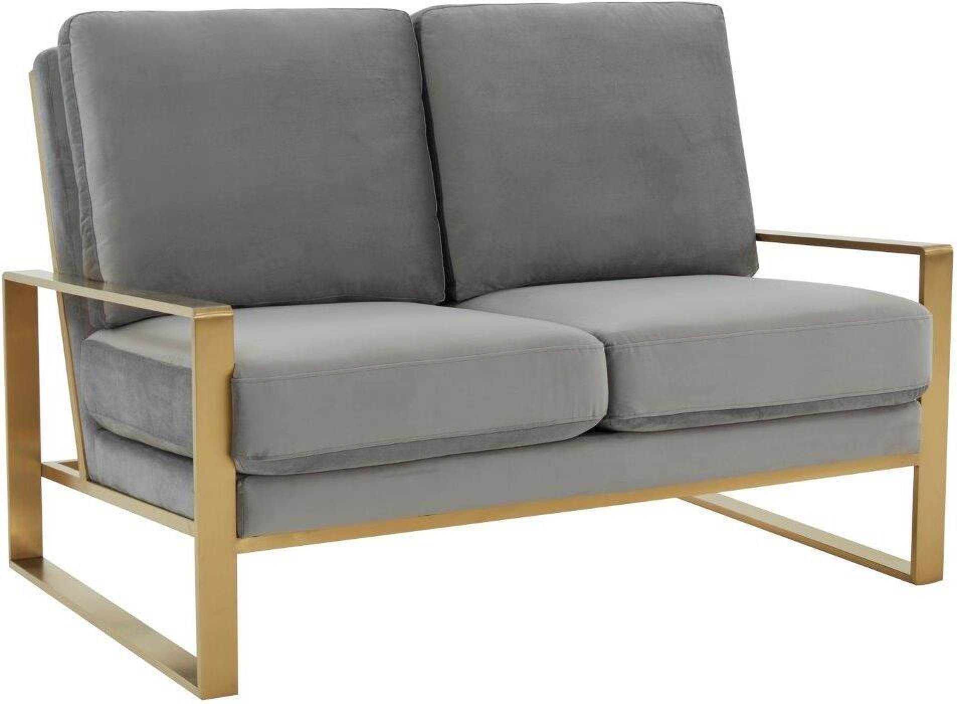Leisuremod Jefferson Contemporary Modern Velvet Loveseat With Gold ... for Leisuremod Jefferson Contemporary Modern Velvet Loveseat