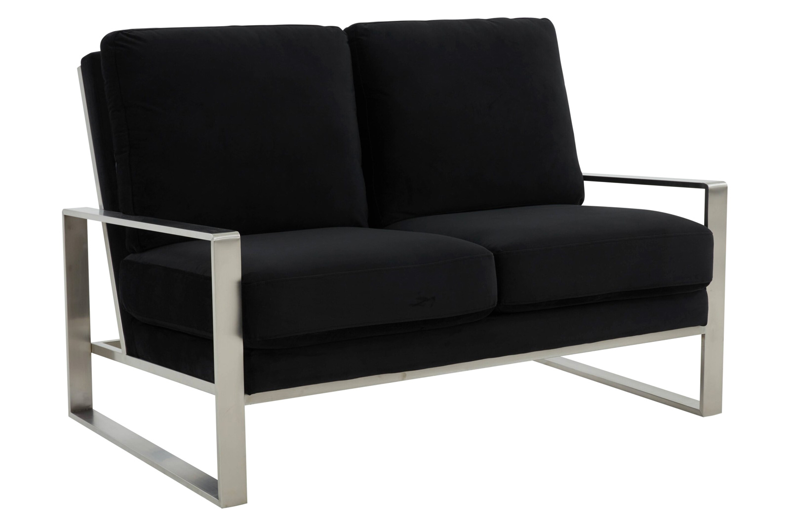 Leisuremod Jefferson Contemporary Modern Velvet Loveseat With Gold Frame in Leisuremod Jefferson Contemporary Modern Velvet Loveseat