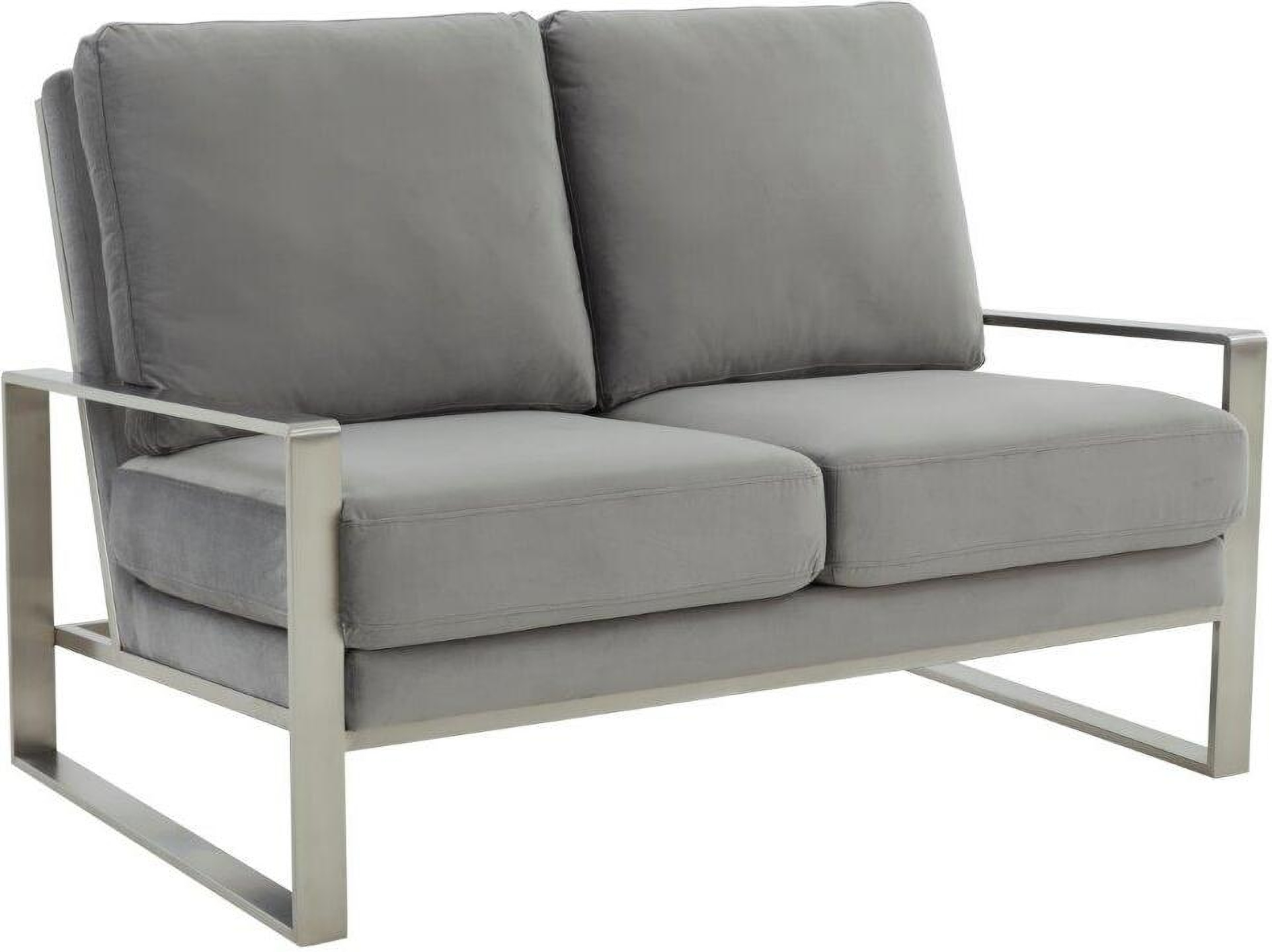 Leisuremod Jefferson Contemporary Modern Velvet Loveseat With Silver ... regarding Styling Your Space with the Elegant Leisuremod Jefferson Loveseat