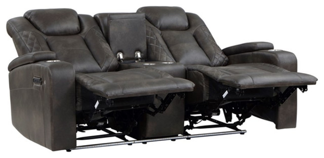 Lexicon Tabor Faux Leather Power Double Reclining Loveseat In Brownish ... with Is the Lexicon Tabor Sofa Your Living Room's Missing Piece?
