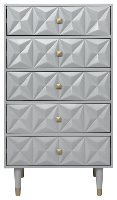 The Practical Benefits of Choosing the Linon Alick Wood Geo Texture 5 Drawer Chest