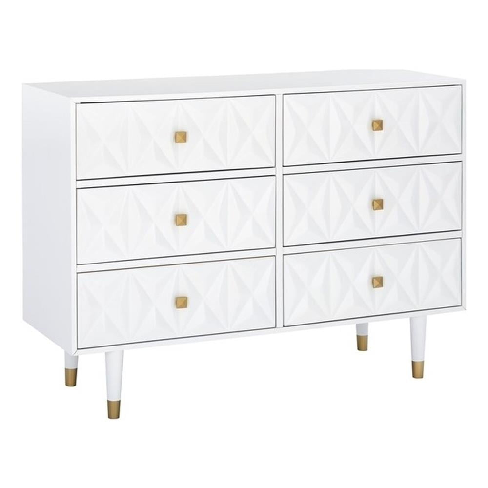 Linon Alick Wood Geo Texture 6 Drawer Dresser With Gold Hardware In ... within Tips for Styling Your Linon Alick Wood Dresser