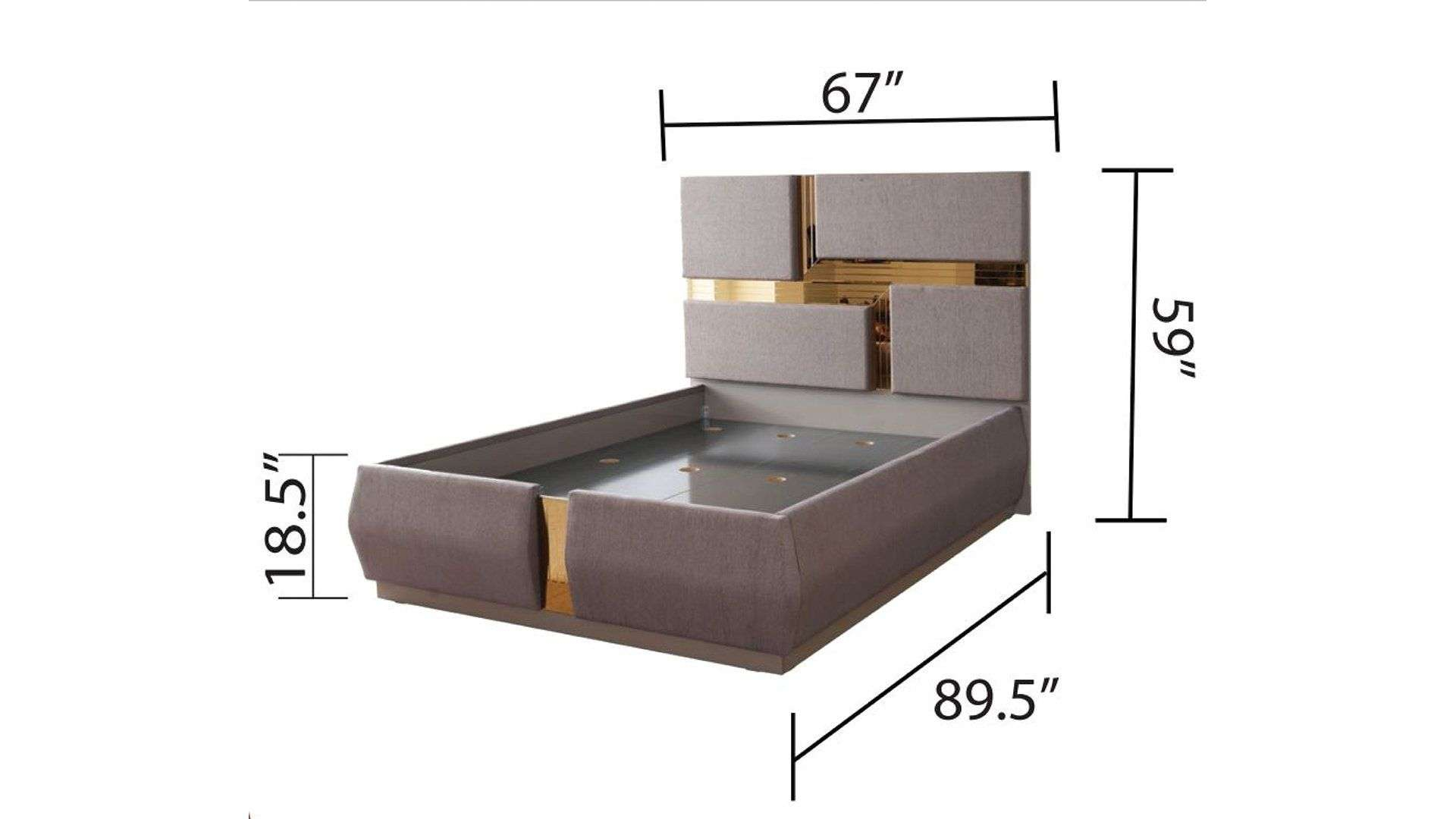 Lorenzo Modern Dark Grey & Gold Bed - Kfrooms with regard to Understanding the Appeal of Goldsmith Modern Contemporary Dark Gray Gold Dresser