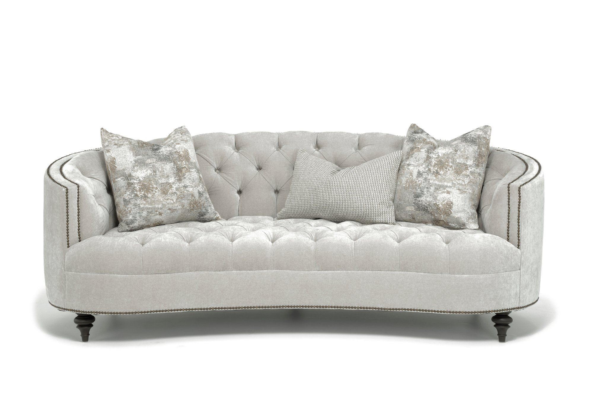 Madeline Light Gray Traditional Curved Sofa | Rc Willey | Curved Sofa ... throughout Exploring the Versatility of Ingmar Channel Curved Sofa in Different Room Settings