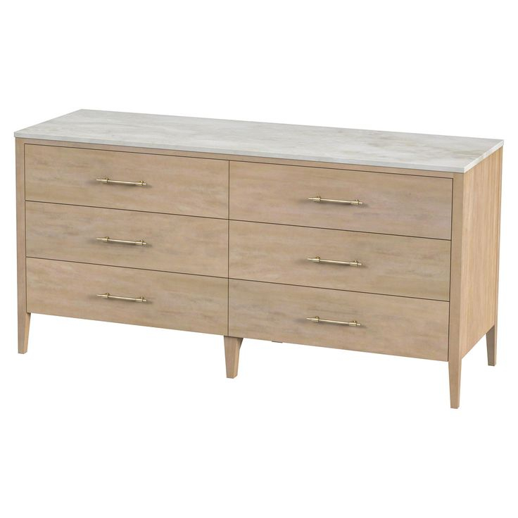 Mayfair 6 Drawer Wood And Marble Dresser - Transitional - Dressers - By ... pertaining to Bringing Timeless Appeal Home with the Mayfair Light Beige Dresser