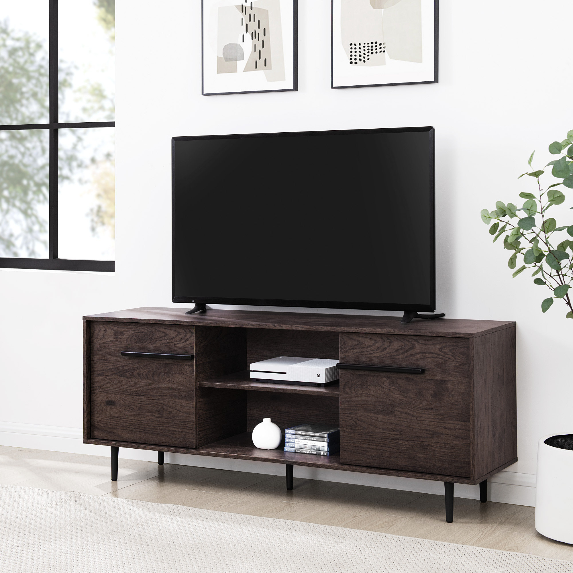 Mercury Row® Staten 2-Door 60" Tv Stand For Tvs Up To 65" | Wayfair in A Closer Look at the Craftsmanship of the Concord 60" TV Stand in Distressed Java