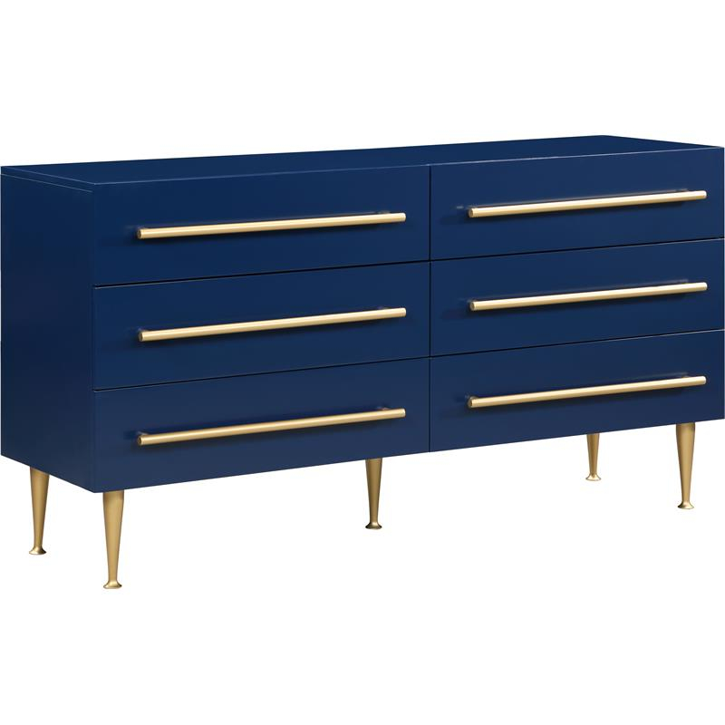 Meridian Furniture Marisol Contemporary Metal Dresser In Rich Navy ... in Marisol Wood / Metal Contemporary Chest, Rich Navy Finish