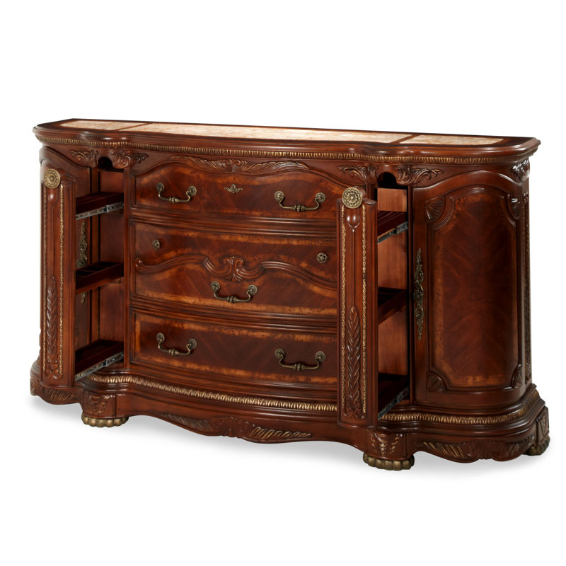 Michael Amini Cortina Honey Walnut 3 - Drawer Dresser & Reviews | Wayfair within Cortina, Dresser, Honey Walnut