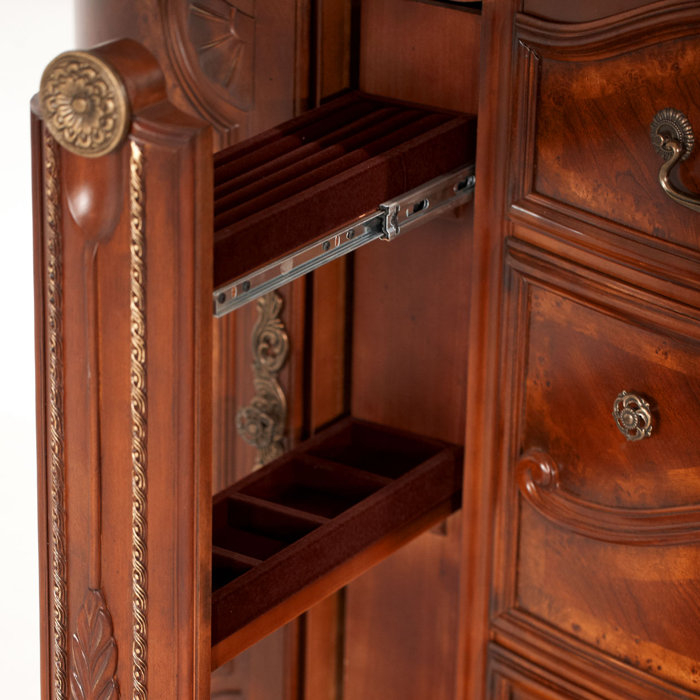 Michael Amini Cortina Honey Walnut 5 - Drawer Dresser & Reviews | Wayfair within Exploring the Rich Heritage of Cortina Dresser and Honey Walnut Furniture Making
