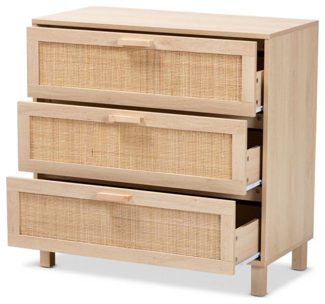 Mignon Mid-Century Modern Natural Rattan - Tropical - Dressers - By ... intended for Mignon Mid-Century Modern Natural Rattan 3-Drawer Chest