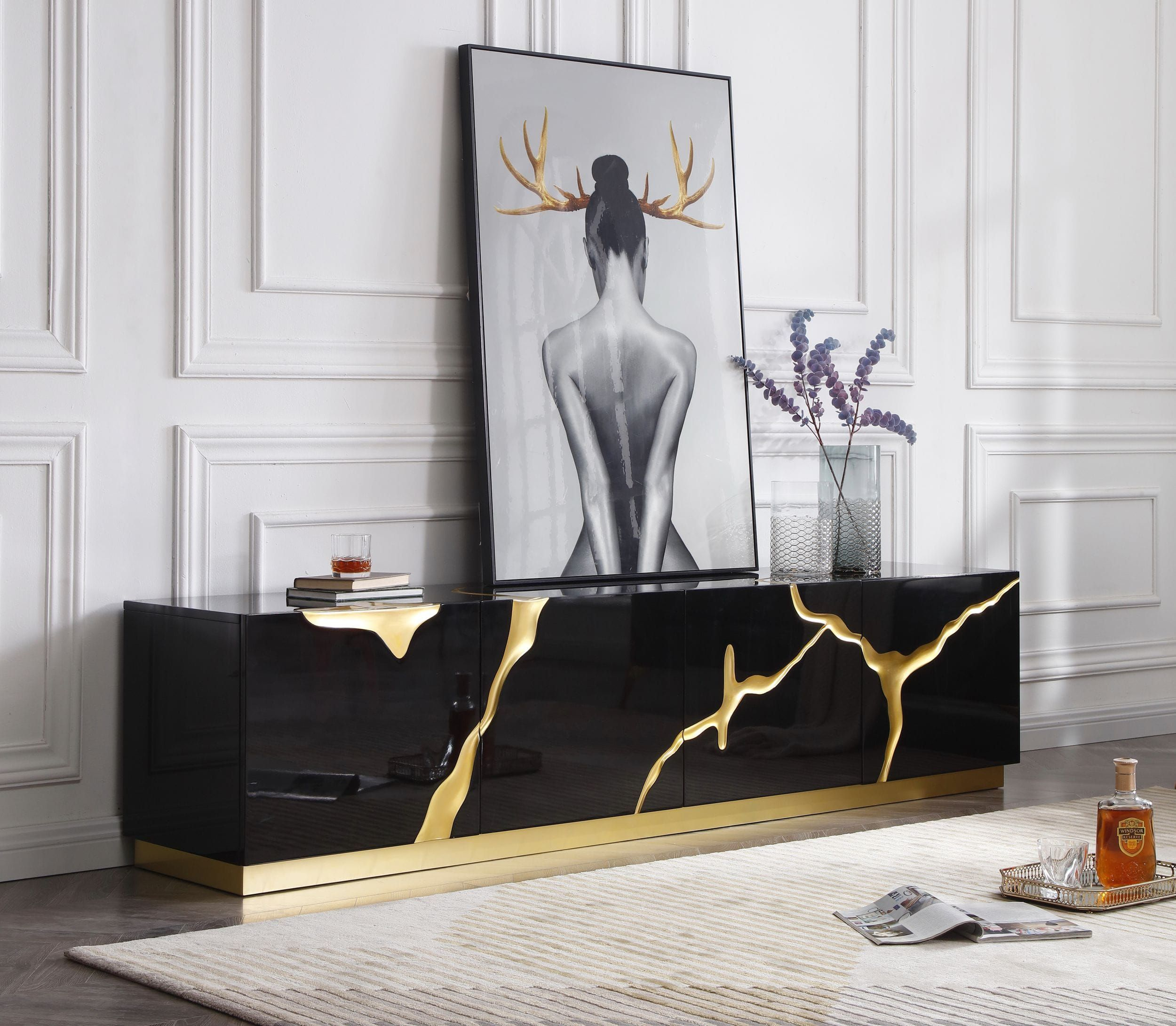 Modrest Aspen - Modern Black & Gold Tv Stand with Understanding the Appeal of Modrest Aspen Modern Wide Black and Gold Dresser in Contemporary Interior Design