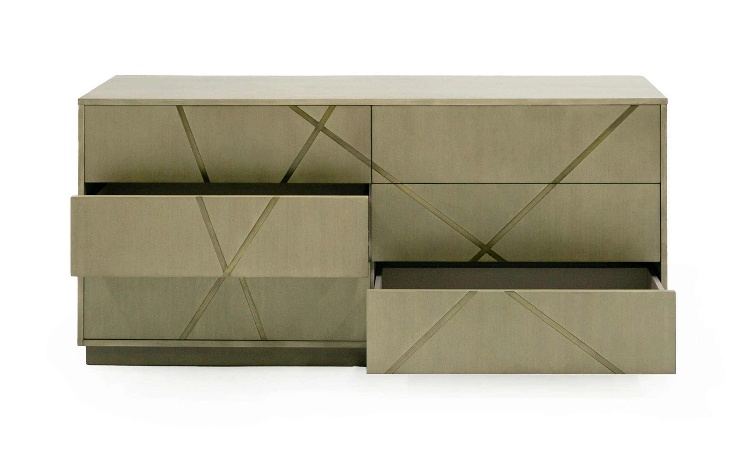 Modrest Nixa - Modern Wide Birch + Brushed Bronze Dresser | Atlas ... in Nixa Modern Wide Birch, Brushed Bronze Dresser