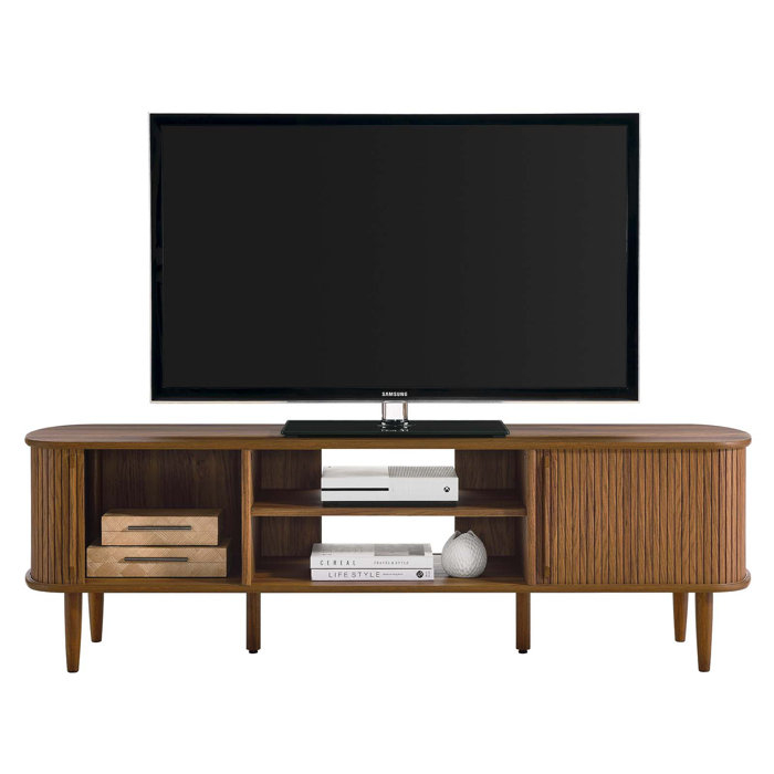 Modway Contour 63'' Media Console | Wayfair with regard to The Role of Walnut Wood in Contemporary Television Entertainment Centers