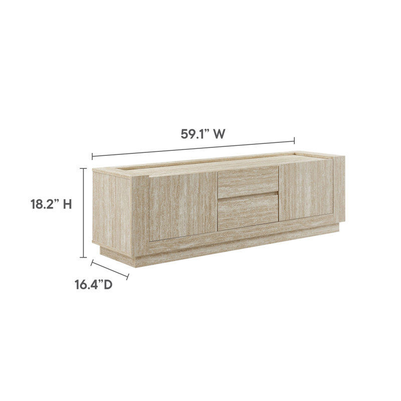 Modway Hollis 59" Travertine Tv Stand In Travertine | Wayfair throughout Choosing the right travertine tv stand to complement your home decor style