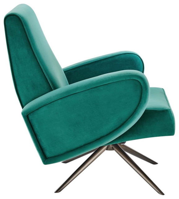 Modway Superior Modern Performance Velvet Swivel Chair In Teal Blue ... in A Closer Look at the Modway Contessa Modern Sofa in Striking Teal
