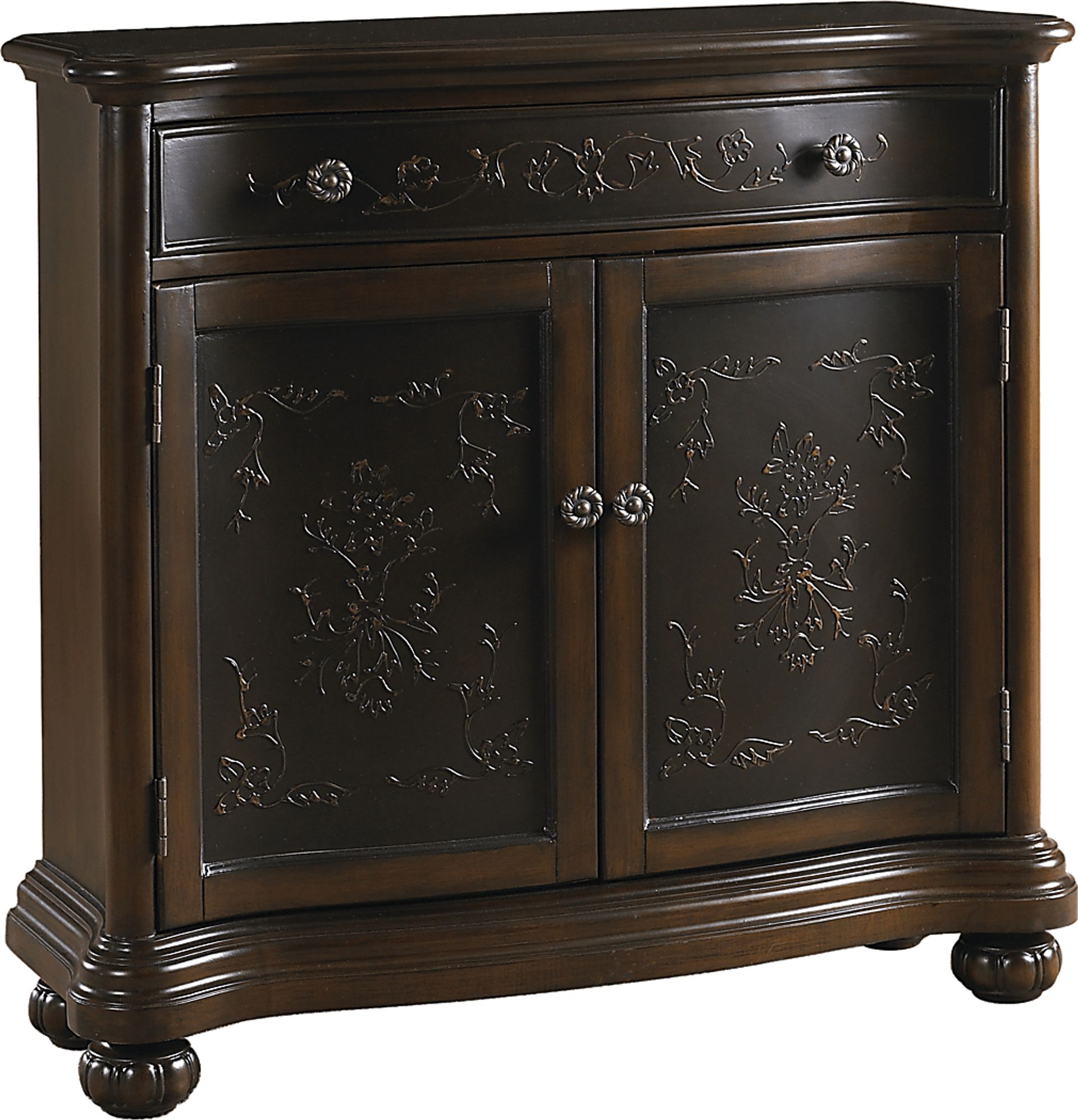 Nichola Brown Dark Wood Accent Cabinet | Rooms To Go pertaining to Maximizing Space Efficiency with Multi-functional Coffee Solutions