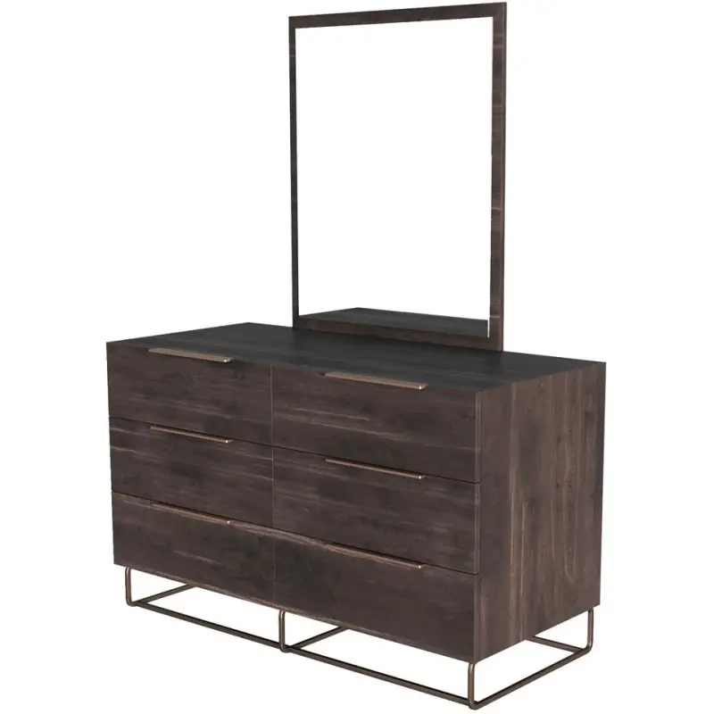 Nova Domus Benzon Italian Modern Dark Rovere Dresser And Mirror Set ... intended for Nova Domus Benzon Italian Modern Dark Rovere Dresser