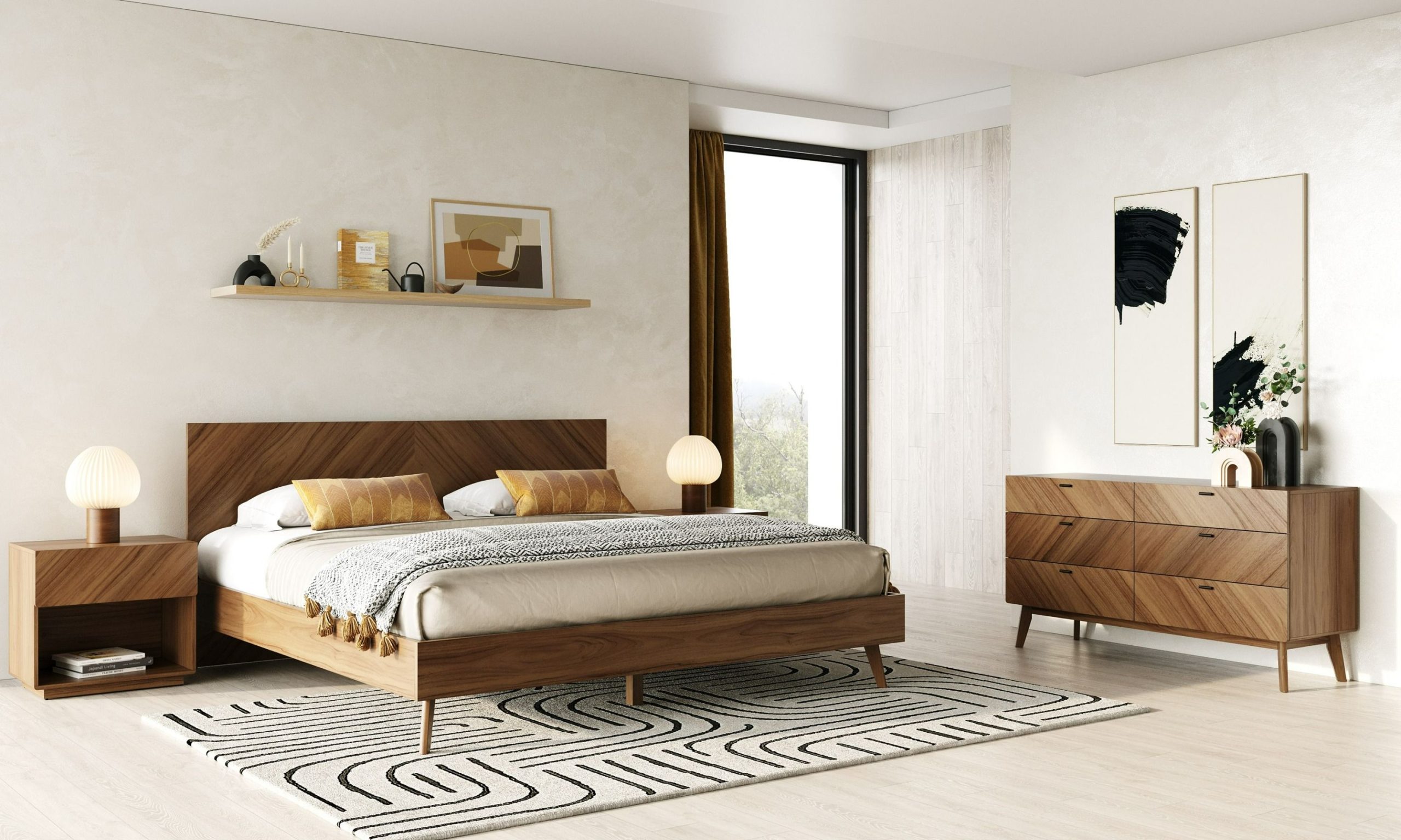Nova Domus Kamela -Modern Walnut Bedroom Set within How Contemporary Design Meets Traditional Woodworking in the Kamela Collection