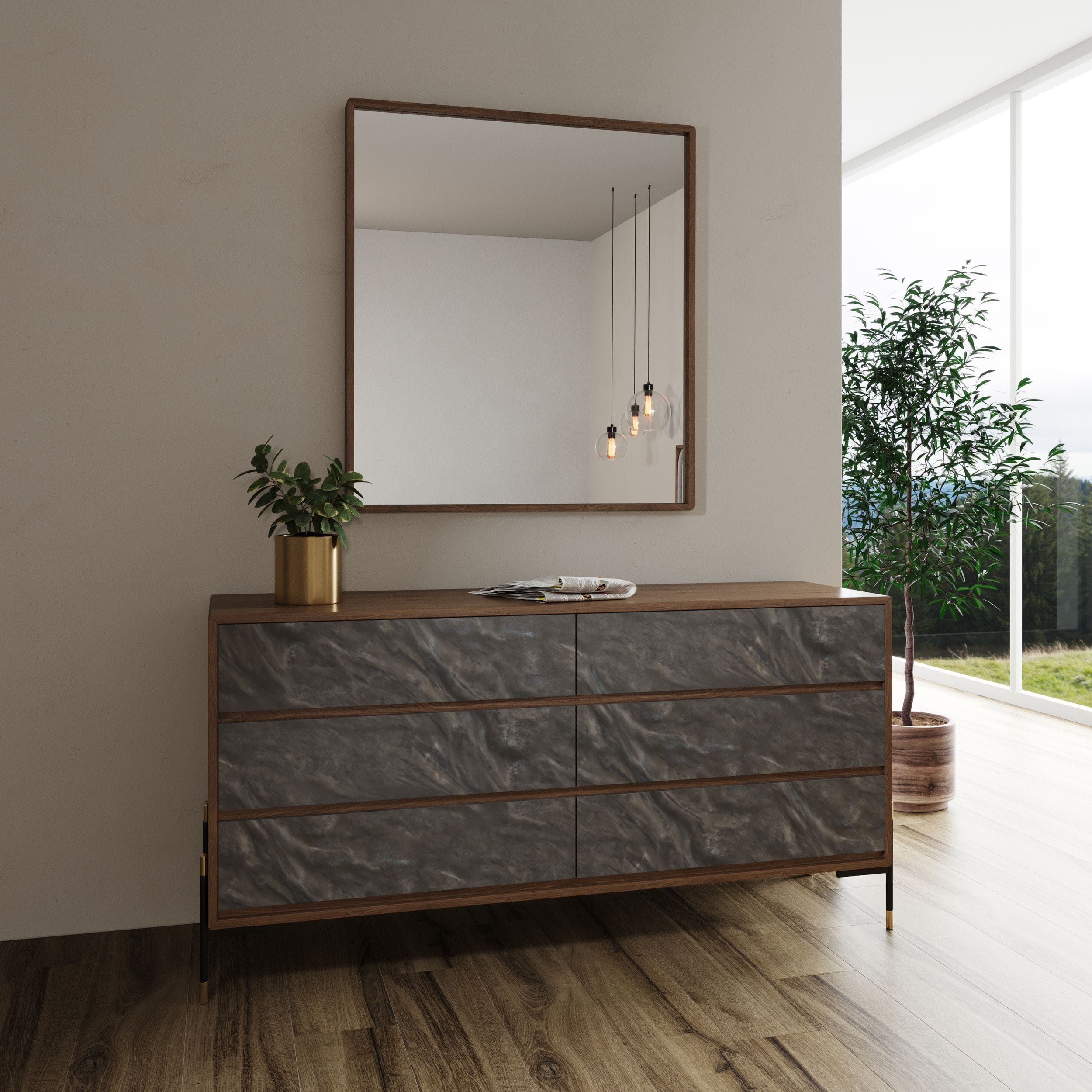 Nova Domus Metcalf - Mid-Century Walnut & Grey Bedroom Set | Atlas ... in Unpacking the Nova Domus Metcalf Dresser A Deep Dive