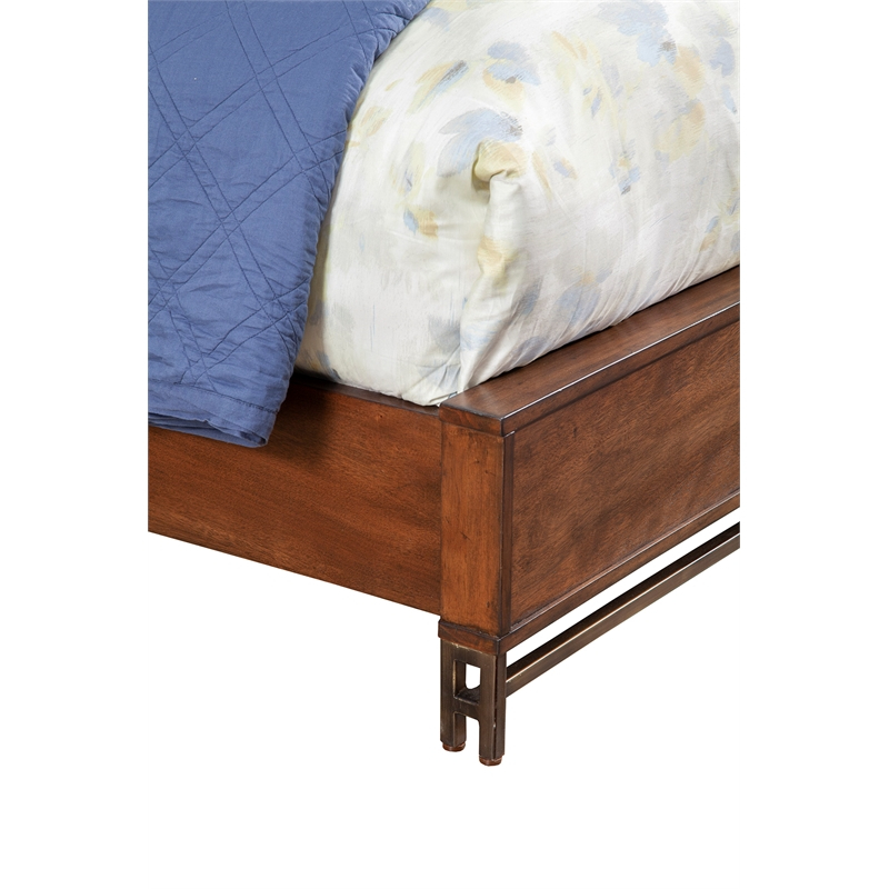 Origins By Alpine Trig Queen Wood Panel Bed In Antique Brown ... for Origins By Alpine Trig Wood 5 Drawer Chest In Antique Brown