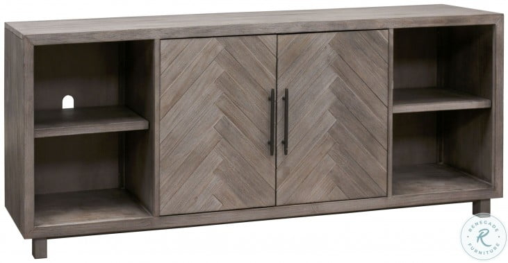 Palisade Gray 80" Two Door Tv Console From Martin Furniture | Coleman ... intended for A Closer Look at the Craftsmanship of the Concord 60" TV Stand in Distressed Java
